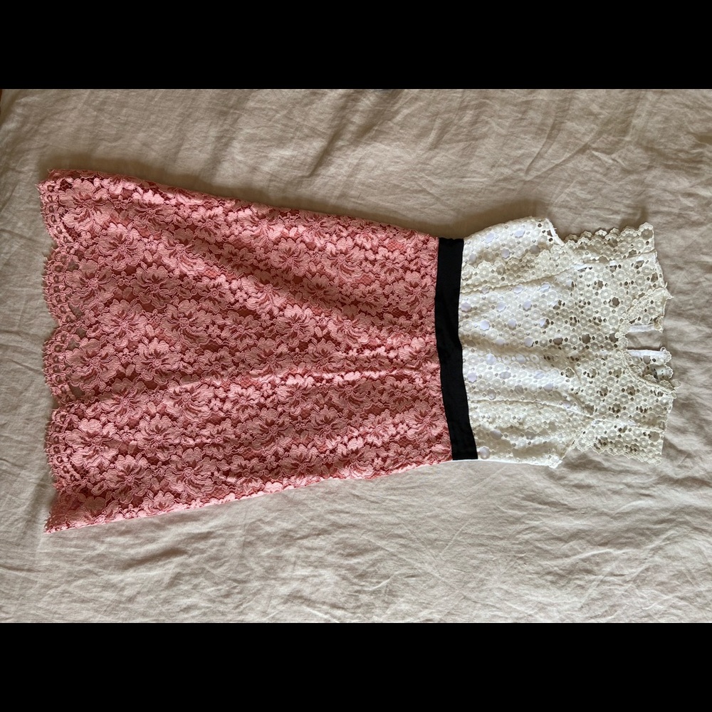 White Pink Cocktail Dress